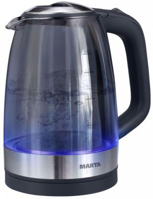 MARTA MT-1079 Bl/Pe Чайник черный жемчуг