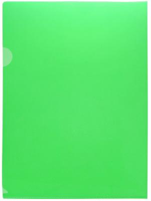 Папка - уголок жесткая, прозрачная, зеленая, 180 мкм|1