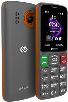 Мобильный телефон Digma Linx S240 серый оранжевый 2.44" Bluetooth