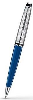 Фото - Ручка шариковая автоматическая, 1 (M) мм, синий цв. чернил, глянцевый, синий металлик, гравировка корп., латунь, нет, WATERMAN, HEMISPHERE DELUXE BLUE WAVE CT, подарочный футляр шариковая ручка waterman hemisphere синий m