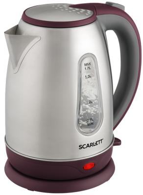 Чайник электрический Scarlett SC-EK21S89 2200 Вт стальной бордовый 1.7 л нержавеющая сталь