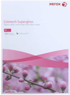 Бумага XEROX COLOTECH PLUS SUPERGLOSS для полноцветной печати, ф.А4, 250 г/м2, 100 л.