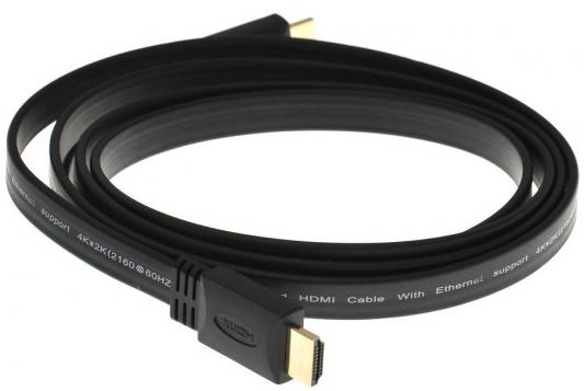 Кабель HDMI 1.8м VCOM Telecom CG522F-1.8M плоский черный