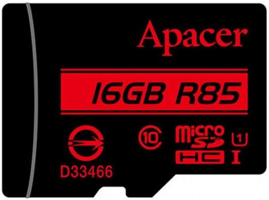 Micro SecureDigital 16Gb Apacer AP16GMCSH10U5-R {MicroSDHC Class 10 UHS-I U1, SD adapter}