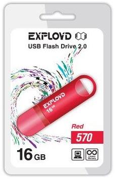 USB флэш-накопитель EXPLOYD 16GB-570-красный