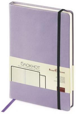 Бизнес-Блокнот А5, 100 л., твердая обложка, под кожу "VELVET", на резинке, Bruno Visconti, Сиреневый, 3-525/10