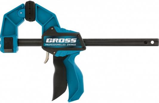 Струбцина Gross 20708 реечная, быстрозажимная,пистолетного типа,пошаг.механизм,пластиковый корпус,900мм