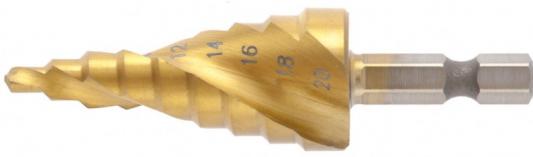 Сверло Matrix 72356 ступенчатое 4-6-8-10-12-14-16-18-20 мм, HSS, спиральный проф., шестигр. хвостовик