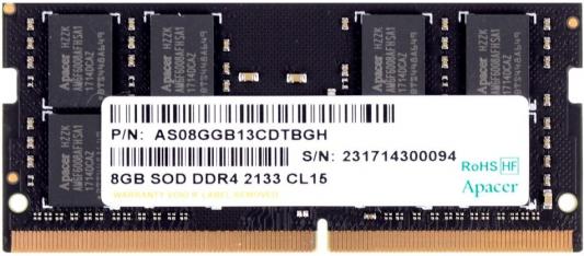 Оперативная память для ноутбука 8Gb (1x8Gb) PC3-17000 2133MHz DDR4 SO-DIMM CL15 Apacer ES.08G2R.KDH