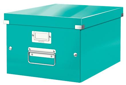 Короб архивный LEITZ "Click & Store" M, 200х280х370 мм, ламинированный картон, разборный, бирюзовый, 60440051