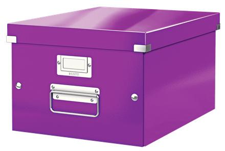 Короб архивный LEITZ "Click & Store" M, 200х280х370 мм, ламинированный картон, разборный, фиолетовый, 60440062