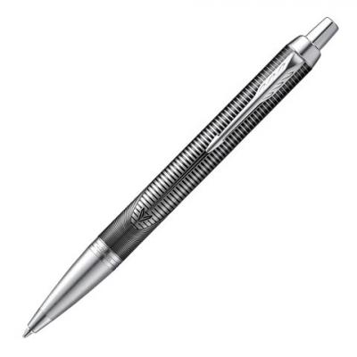 Ручка шариковая PARKER "IM Metallic Pursuit CT", корпус темно-серый, хромированные детали, синяя, 2074144