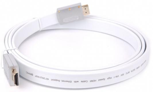 Кабель HDMI 1.8м AOpen ACG568F-S-1.8M плоский белый/серебристый