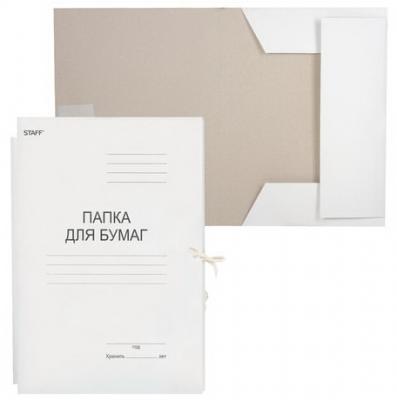 Папка для бумаг с завязками картонная STAFF, гарантированная плотность 220 г/м2, до 200 л., 126525 папка для бумаг с завязками officespace картон мелованный 440г м2 белый до 200л 150 шт