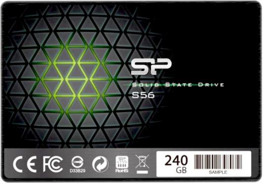 Фото - Твердотельный диск 240GB Silicon Power S56, 2.5, SATA III [R/W - 560/530 MB/s] TLC твердотельный накопитель silicon power slim s55 sata iii 240gb sp240gbss3s55s25