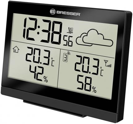 Метеостанция BRESSER TemeoTrend LG, термодатчик, гигрометр, часы, будильник, черный, 73266