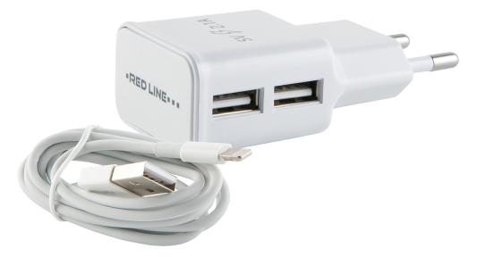 Сетевое зарядное устройство Red Line NT-2A 2 х USB 2.1A белый (453424)