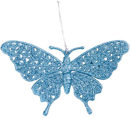 Украшение елочное подвесное "Голубая бабочка", 16,7х10 см, пластик, 77894