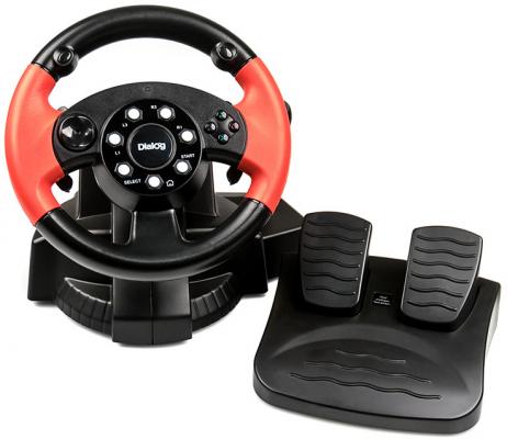Dialog Игровой руль GW-225VR E-Racer - вибро, 2 педали + рычаг, PC USB/PS4&3/XB1&360/Android/Switch