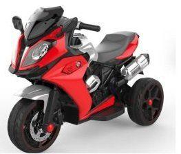 Мотоцикл красный 6В7A*1, 390*2 мотора, плеер USB, подсветка, LED подвеска колес