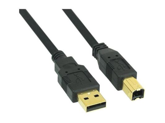 Проф. кабель Konoos USB 2.0 AM/ BM, 1.8м, черный, зол. разъемы., феррит. кольца KC-USB2-AMBM-1.8