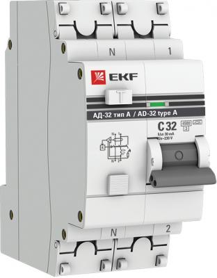 EKF DA32-32-30-a-pro Дифференциальный автомат АД-32 1P+N 32А/30мА (тип А) EKF PROxima