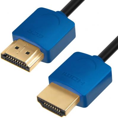 Кабель HDMI 2м Green Connection GCR-51589 круглый черный/синий
