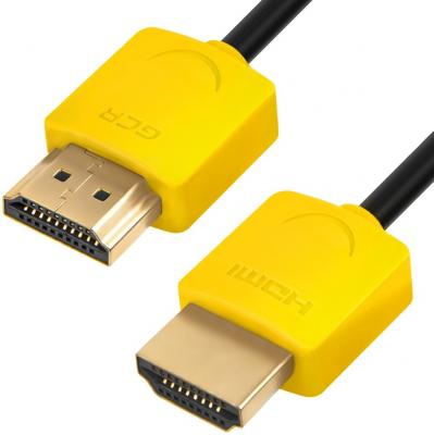 Кабель HDMI 2м Green Connection GCR-51576 круглый черный/желтый