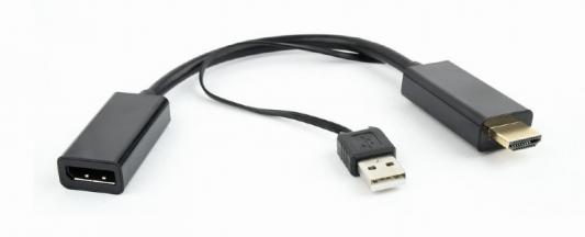 Переходник HDMI DisplayPort 0.15м Gembird DSC-HDMI-DP круглый черный