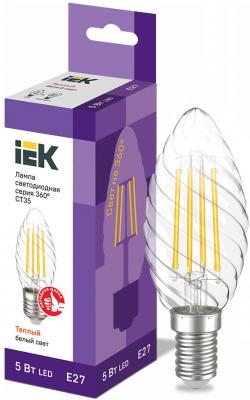 Iek LLF-CT35-5-230-30-E27-CL Лампа LED CT35 свеча вит. 5Вт 230В 3000К E27 серия 360°
