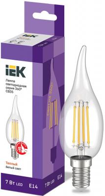 Iek LLF-CB35-7-230-30-E14-CL Лампа LED СВ35 св.н/ветру 7Вт 230В 3000К E14 серия 360°