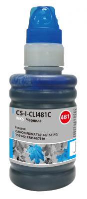 Чернила Cactus CS-I-CLI481C голубой100мл для Canon Pixma TR7540/TR8540/TS6140/TS8140/TS9140