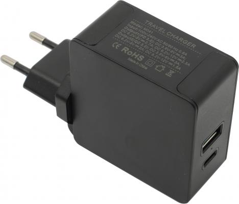 Сетевое зарядное устройство VCOM Telecom CA-M041 USB USB-C 3 А черный (M041/CA-M041)