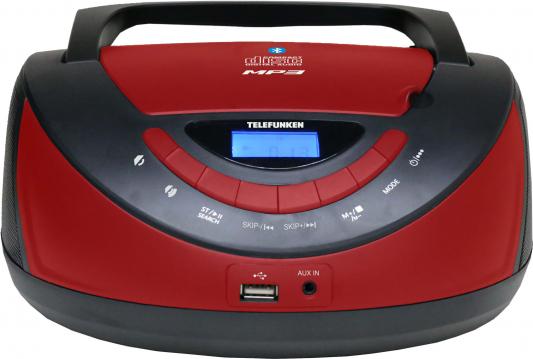 Аудиомагнитола Telefunken TF-CSRP3497B черный/красный 2Вт/CD/CDRW/MP3/FM(dig)/USB/SD/MMC