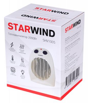 Тепловентилятор StarWind SHV1005 2000 Вт термостат ручка для переноски белый фиолетовый