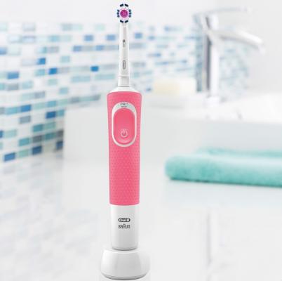 Зубная щетка электрическая Oral-B Vitality 3D White 100 белый/розовый