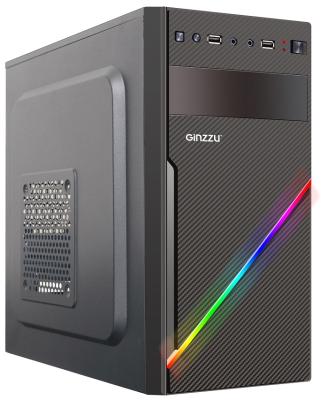 Корпус microATX GINZZU D400 RGB Без БП чёрный