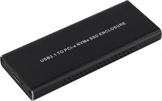 ORIENT 3550U3, USB 3.1 Gen2 контейнер для SSD M.2 NVMe 2230/2242/2260/2280 M-Key, PCIe Gen3x2 (JMS583), до 10 GB/s, поддержка UAPS,TRIM, разъем USB3.1 Type-C + кабель USB3.1 Type-A, черный (30900)