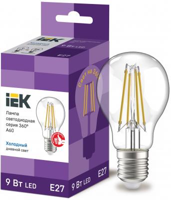Iek LLF-A60-9-230-65-E27-CL Лампа LED A60 шар прозр. 9Вт 230В 6500К E27 серия 360°
