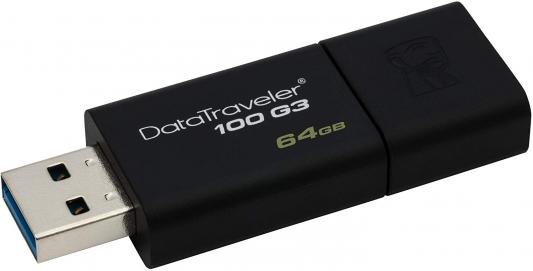 Фото - Флешка 64Gb Kingston DataTraveler 100 G3 USB 3.1 черный DT100G3/64GB-3P флешка sony usm x 64 gb черный