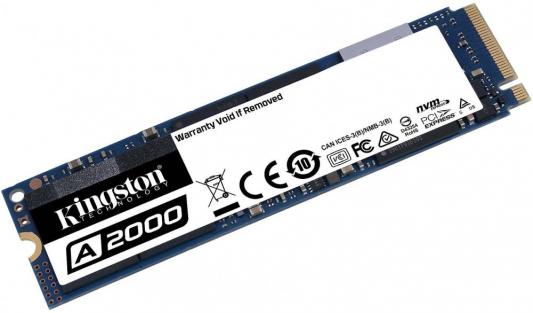 Твердотельный накопитель SSD M.2 1 Tb Kingston A2000 Read 2200Mb/s Write 2000Mb/s 3D NAND TLC (SA2000M8/1000G)