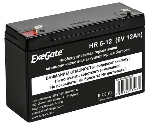 Exegate EX282955RUS Exegate EX282955RUS Аккумуляторная батарея ExeGate HR 6-12  (6V 12Ah), клеммы F1