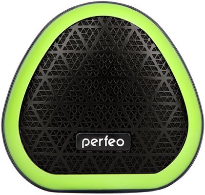 Perfeo Bluetooth-колонка "TRIANGLE" FM, MP3 microSD, AUX, TWS, мощность 6Вт, 800mAh, черная/зеленая [PF_A4343]