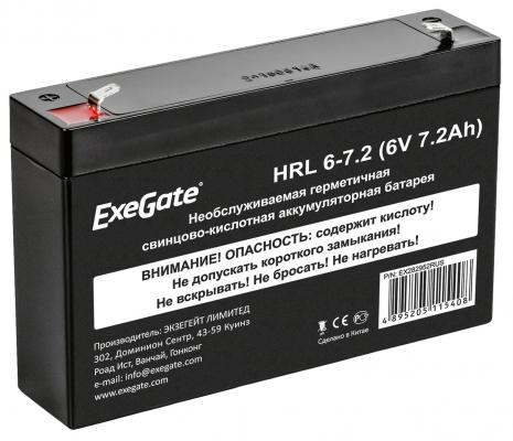 Exegate EX282952RUS Exegate EX282952RUS Аккумуляторная батарея ExeGate HRL 6-7.2 (6V 7.2Ah), клеммы F1