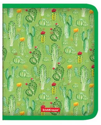 Папка для тетрадей на молнии пластиковая  ErichKrause® Tropical Cactus, A5+  (в пакете по 4 шт.)