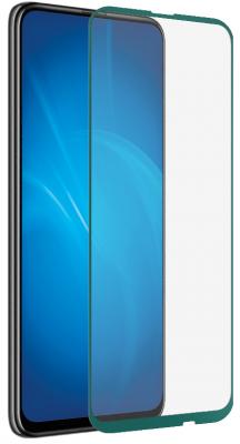 Закаленное стекло с цветной рамкой DF hwColor-101 green (fullscreen+fullglue) для Huawei P Smart Z/ Honor 9X/ Y9s