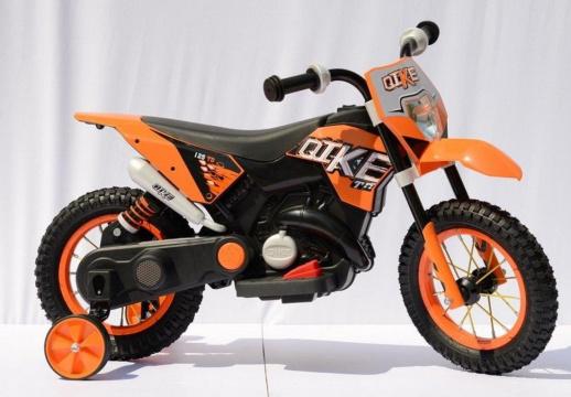 Мотоцикл черно-оранжевый 6V4AH, 25W, пневмат.шины