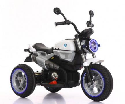 Мотоцикл трехколесный белый 6V4.5AH*2, 25W*2, кнопка старта, LED-подсветка