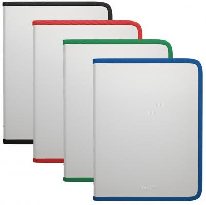 Папка для тетрадей на молнии пластиковая  ErichKrause® Diagonal Clear, с цветной молнией, A4+, ассорти  (в пакете по 4 шт.)