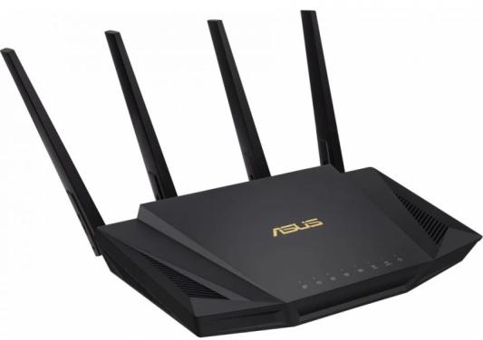 Wi-Fi роутер ASUS RT-AX58U 802.11abgnacadax 3000Mbps 2.4 ГГц 5 ГГц 4xLAN USB черный